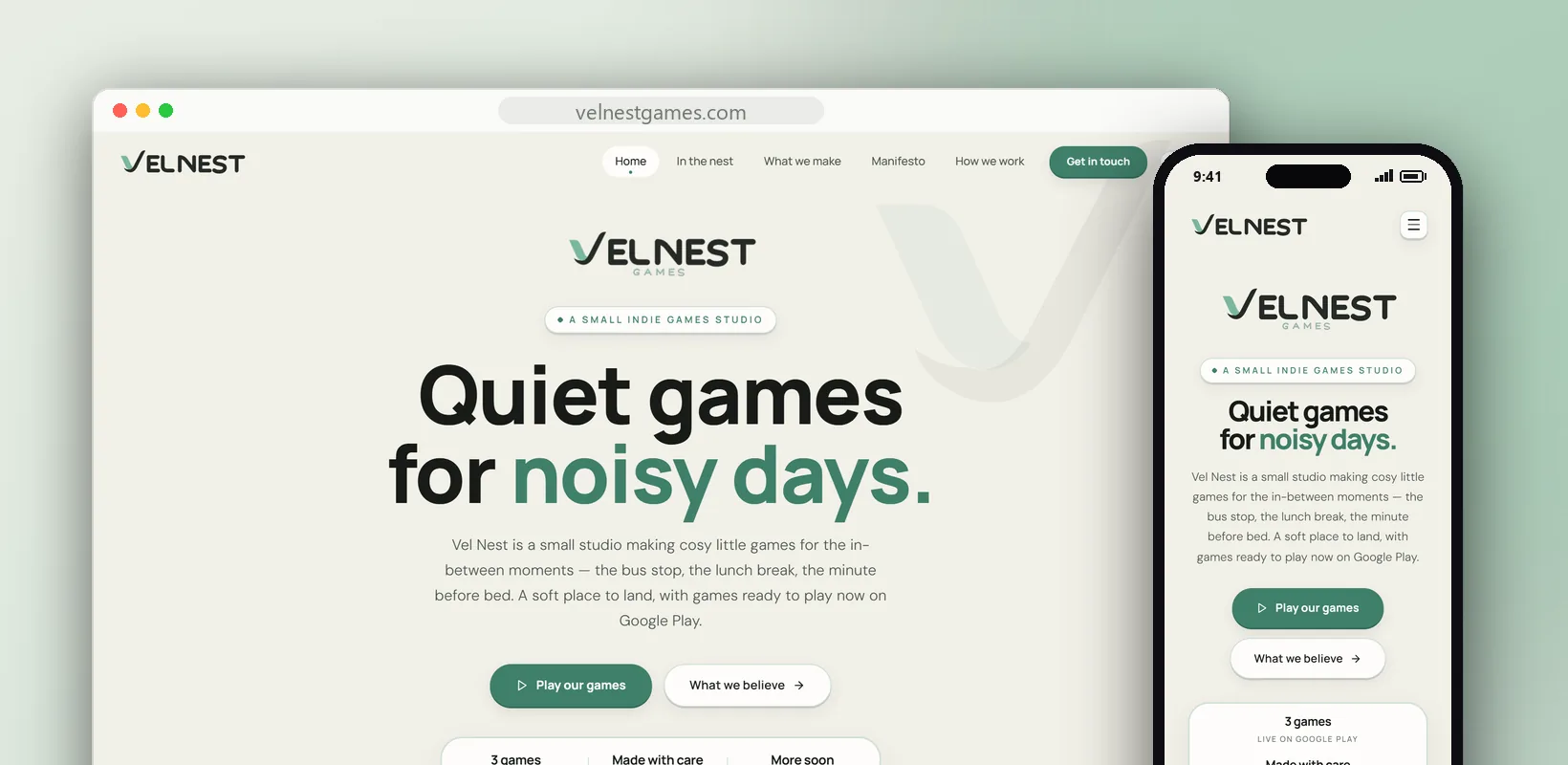 velnestgames.com on desktop and on a phone